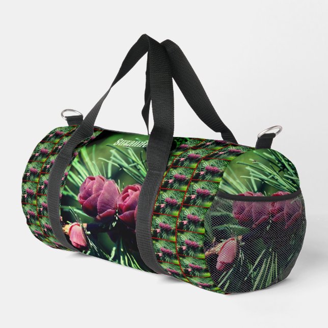 Miniature Pine Cones Personalised Duffle Bag (Right Corner)