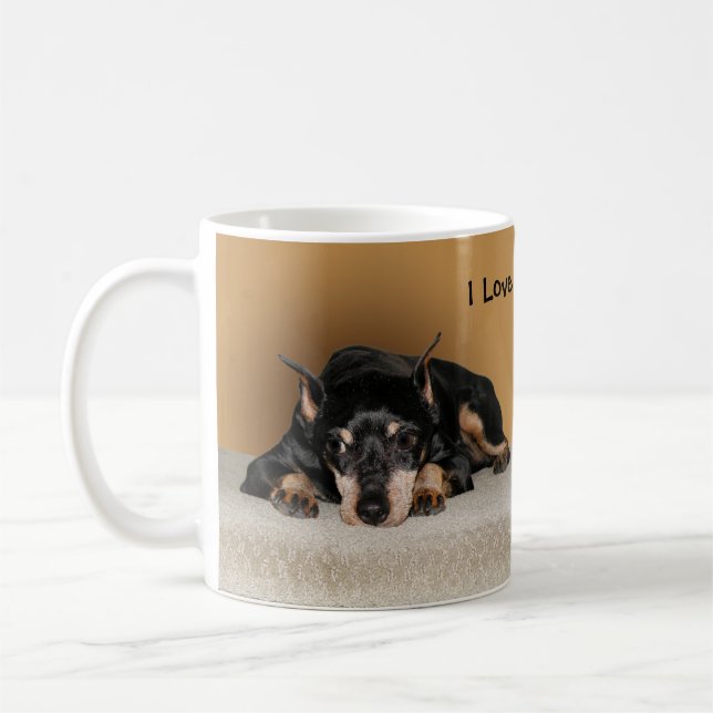 Miniature Pinscher aka Min Pin Love Pet Name Coffee Mug (Left)