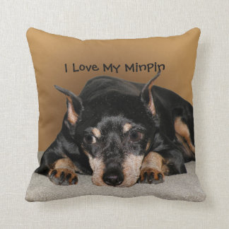Miniature Pinscher aka Min Pin Love Pet Name Throw Cushion