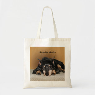 Miniature Pinscher aka Min Pin Love Pet Name  Tote Bag