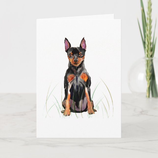 Miniature Pinscher Birthday Card,  Card (Front)