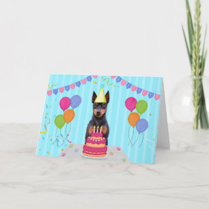 Miniature Pinscher Birthday Holiday Card