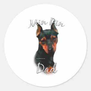 Miniature Pinscher (blk) Dad 2 Classic Round Sticker