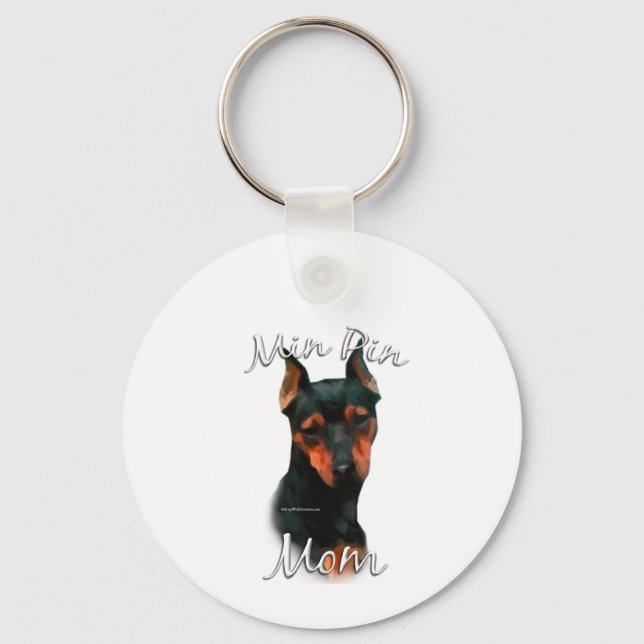 Miniature Pinscher (blk) Mum 2 Key Ring (Front)