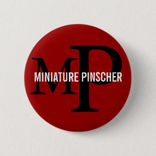 Miniature Pinscher Breed Monogram Design 6 Cm Round Badge
