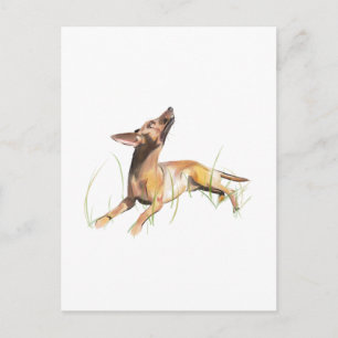 Miniature Pinscher Card, Personalised Postcard