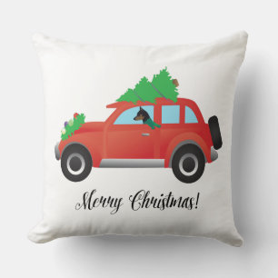 Miniature Pinscher Christmas Car Cushion