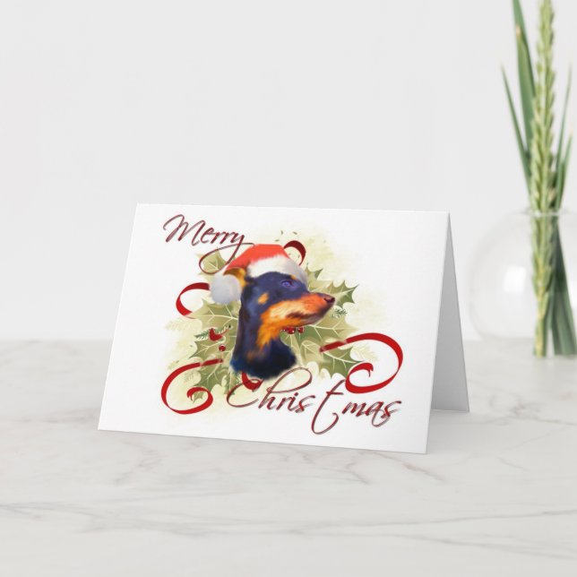 Miniature Pinscher Christmas Card (Front)