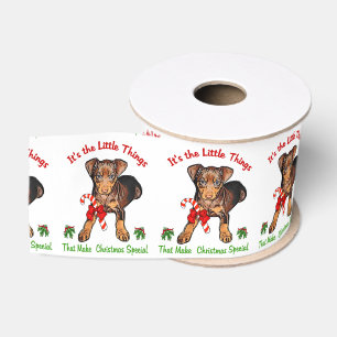 Miniature Pinscher Christmas Grosgrain Ribbon