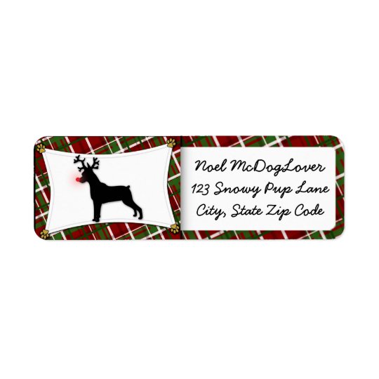 Miniature Pinscher Christmas Return Address Label