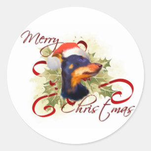 Miniature Pinscher Christmas Stickers
