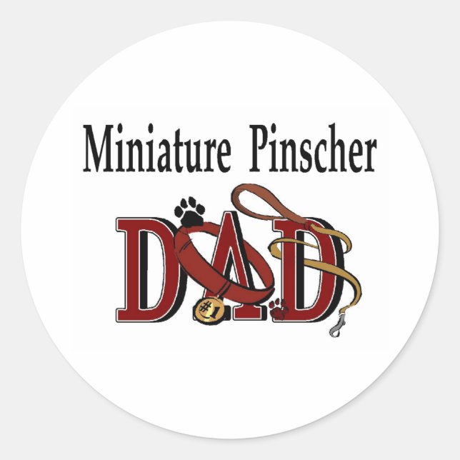 Miniature Pinscher Dad Sticker (Front)