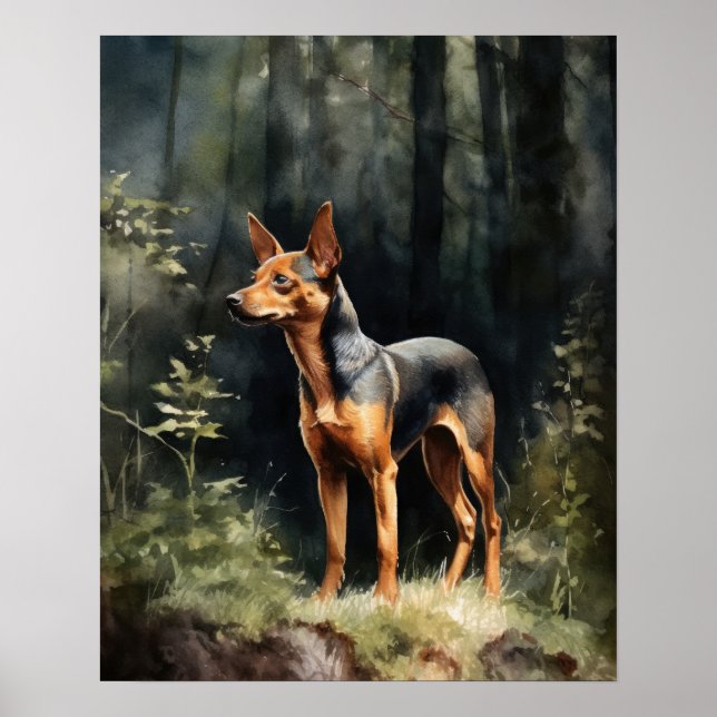 Miniature Pinscher Dog Art Print Poster (Front)