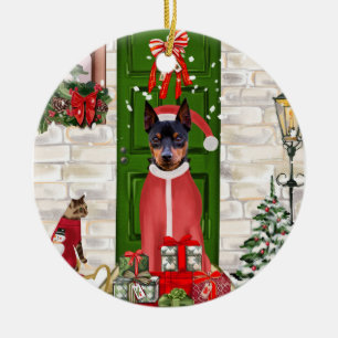 Miniature Pinscher Dog Christmas Ceramic Tree Decoration