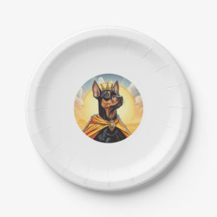 Miniature Pinscher Dog King   Paper Plate