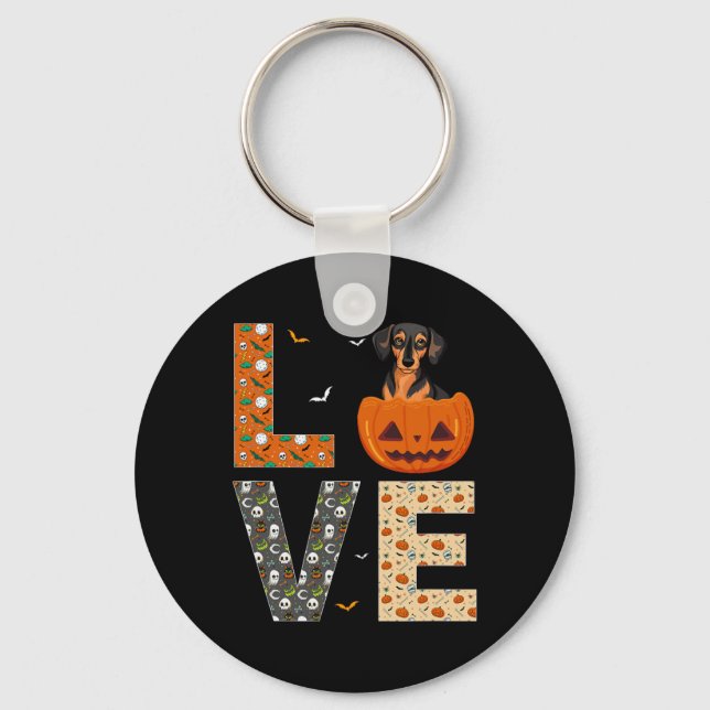 Miniature Pinscher Dog Lovers Boys Girls Halloween Key Ring (Front)