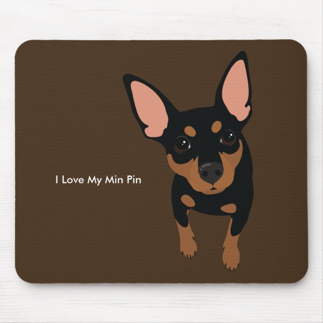 Miniature Pinscher Dog Mousepad (Black Tan) (Front)