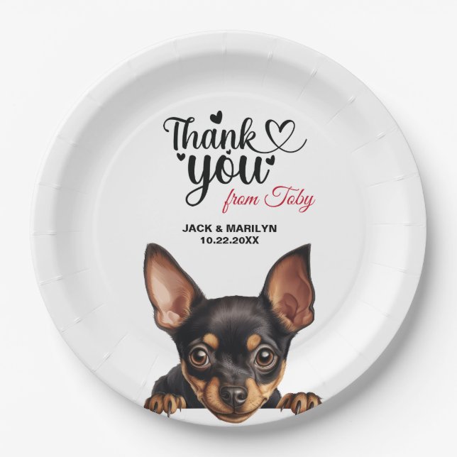 Miniature Pinscher Dog Paper Plate (Front)