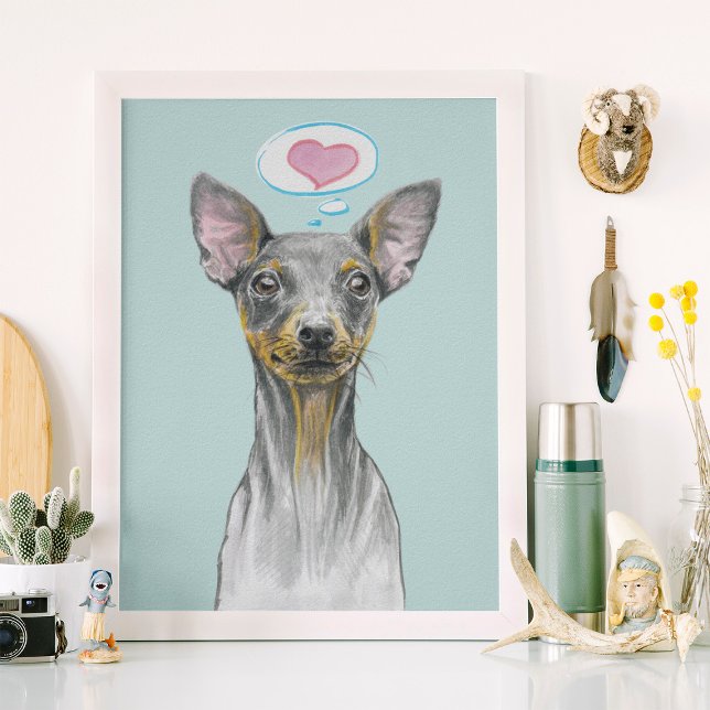 Miniature pinscher Dog portrait Cute puppy love Poster (Creator Uploaded)