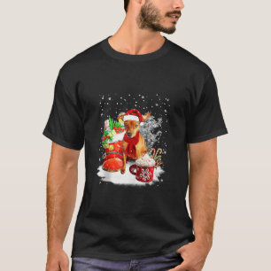 Miniature Pinscher Dog Santa Hat Christmas Winter  T-Shirt