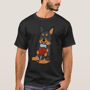 Miniature Pinscher Drinking Wine Dog T-Shirt