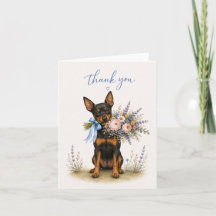 Miniature Pinscher Flower Bouquet Thank You