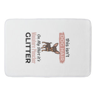Miniature Pinscher Glitter Funny Dog Shirt Design_ Bath Mat