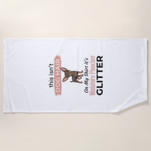 Miniature Pinscher Glitter Funny Dog Shirt Design_ Beach Towel