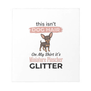 Miniature Pinscher Glitter Funny Dog Shirt Design_ Notepad