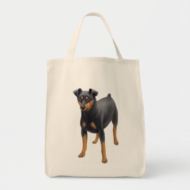 Miniature Pinscher Grocery Tote Bag (Front)