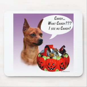 Miniature Pinscher Halloween Candy Mouse Mat