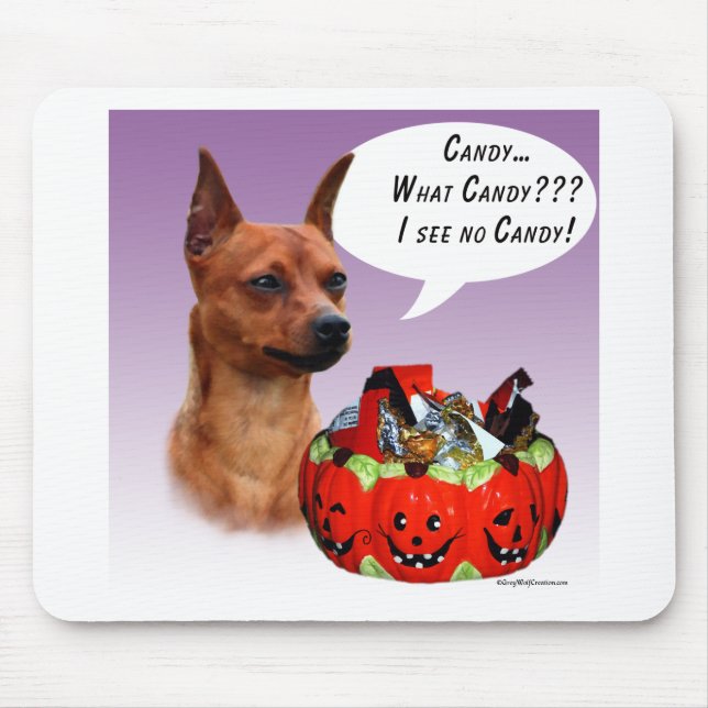 Miniature Pinscher Halloween Candy Mouse Mat (Front)