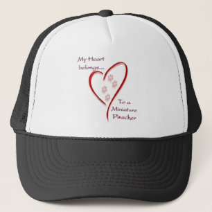 Miniature Pinscher Heart Belongs Trucker Hat