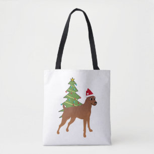 Miniature Pinscher in Santa Hat (Docked) Tote Bag