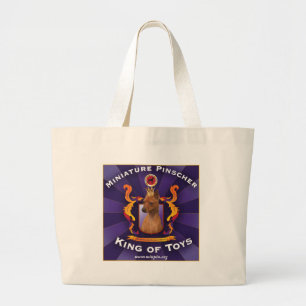 Miniature Pinscher, King of Toys Large Tote Bag