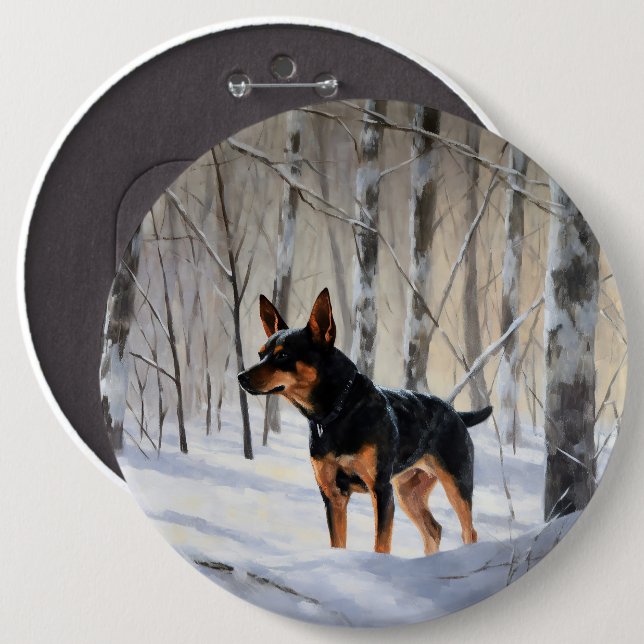 Miniature Pinscher Let It Snow Christmas 6 Cm Round Badge (Front & Back)
