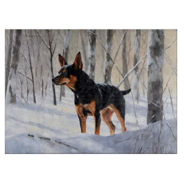 Miniature Pinscher Let It Snow Christmas Cutting Board (Front)