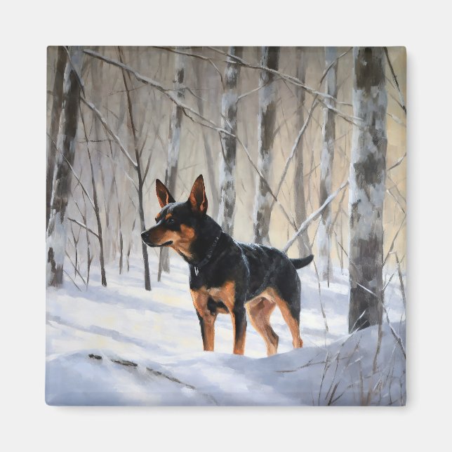 Miniature Pinscher Let It Snow Christmas Magnet (Front)