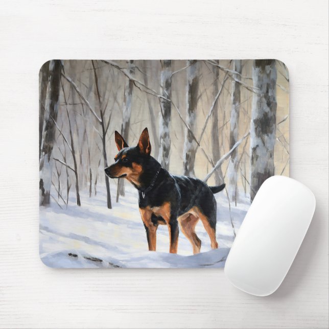 Miniature Pinscher Let It Snow Christmas Mouse Mat (With Mouse)
