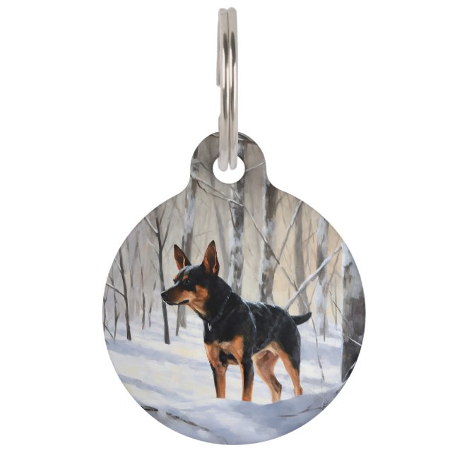Miniature Pinscher Let It Snow Christmas Pet Tag (Front)