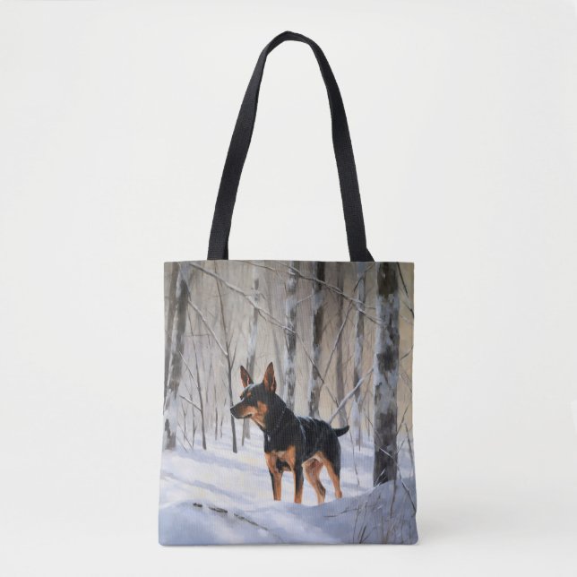 Miniature Pinscher Let It Snow Christmas Tote Bag (Front)