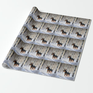 Miniature Pinscher Let It Snow Christmas Wrapping Paper