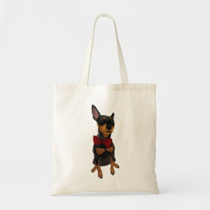Miniature Pinscher (Min Pin) with Bow Tote Bag