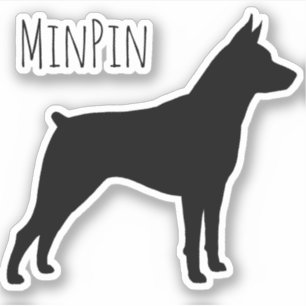 Miniature Pinscher MinPin Silhouette Vinyl Sticker