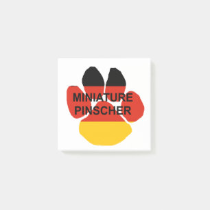 miniature pinscher name germany-flag paw post-it notes