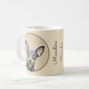 Miniature Pinscher Painting - Cute Original Dog Ar Coffee Mug