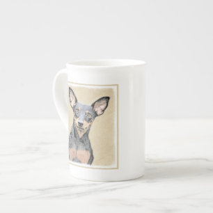 Miniature Pinscher Painting Cute Original Dog Art Bone China Mug