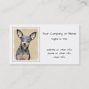 Miniature Pinscher Painting Cute Original Dog Art Business Card