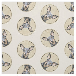 Miniature Pinscher Painting Cute Original Dog Art Fabric