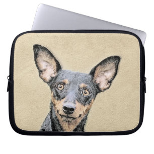 Miniature Pinscher Painting Cute Original Dog Art Laptop Sleeve